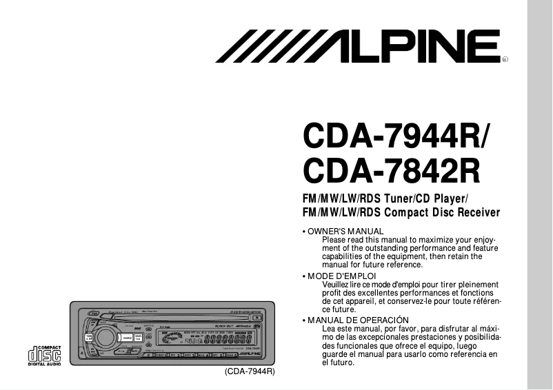 First page image of the manual for CDA-7842R