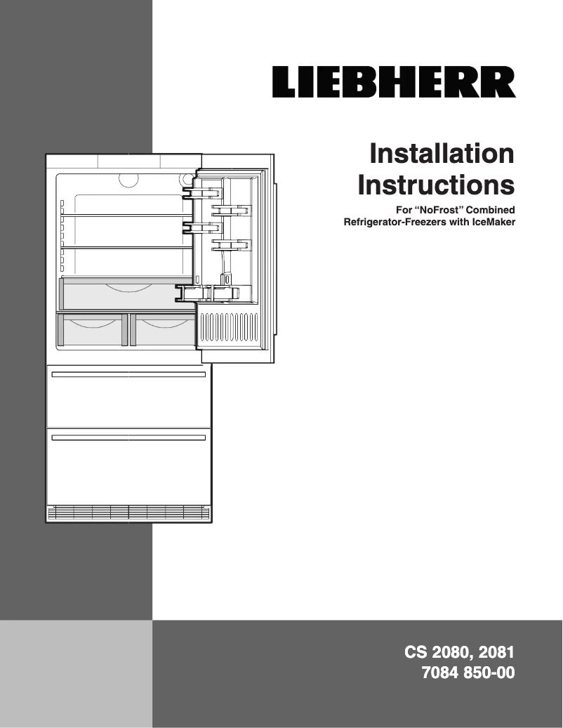 Page 1 of the manual Instructions / Assembly Liebherr CS 2080