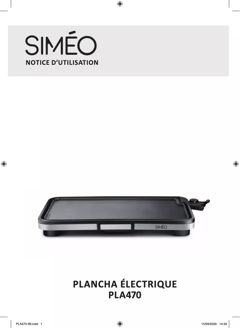 Image de la première page du manuel de l'appareil PLA470