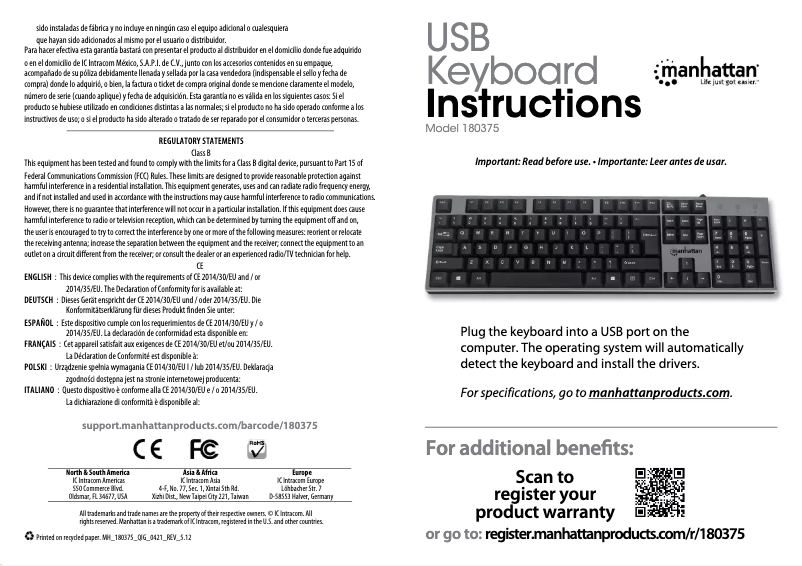 First page image of the manual for 180375