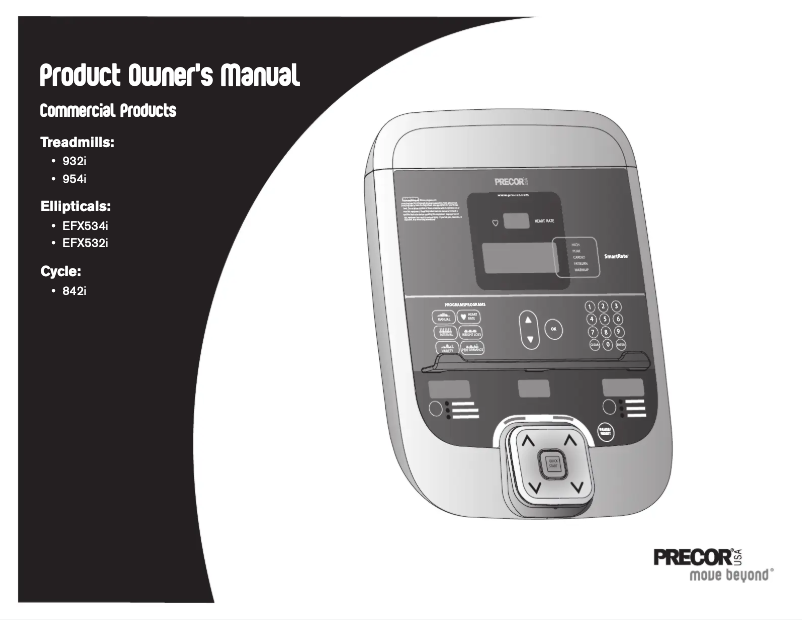 First page image of the manual for EFX532i Elliptical