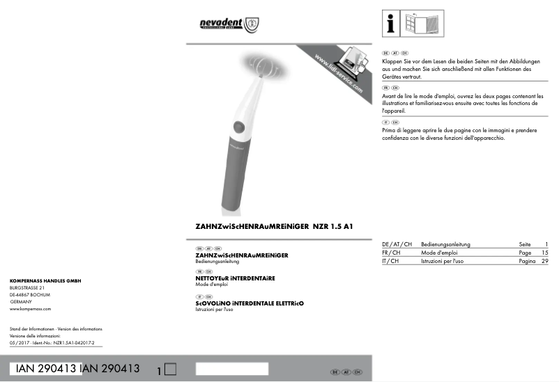 First page image of the manual for NZR 1.5 A1