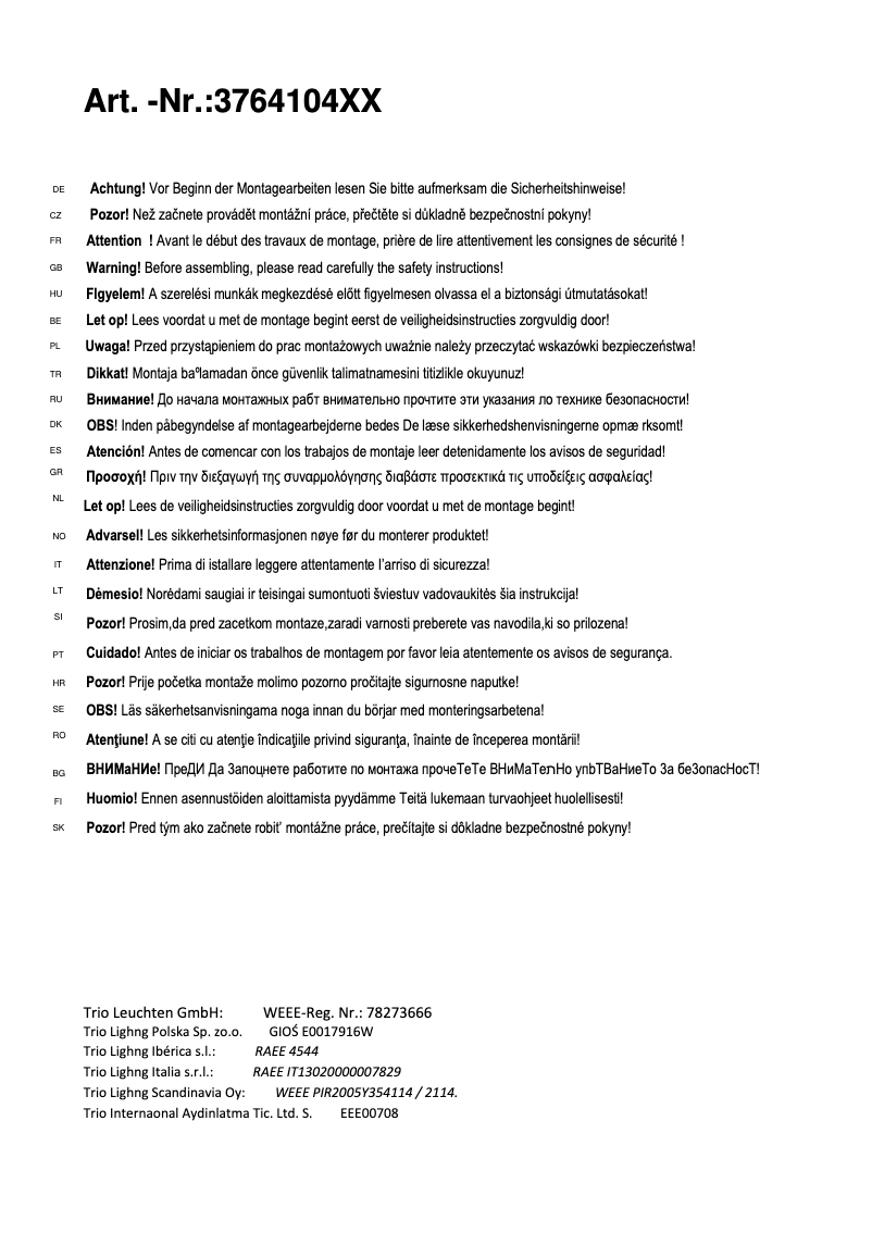 First page image of the manual for Ramiro 376410402