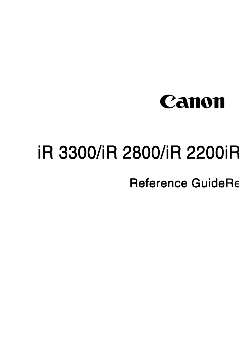 Page 1 of the manual User Manual Canon imageRUNNER 3300