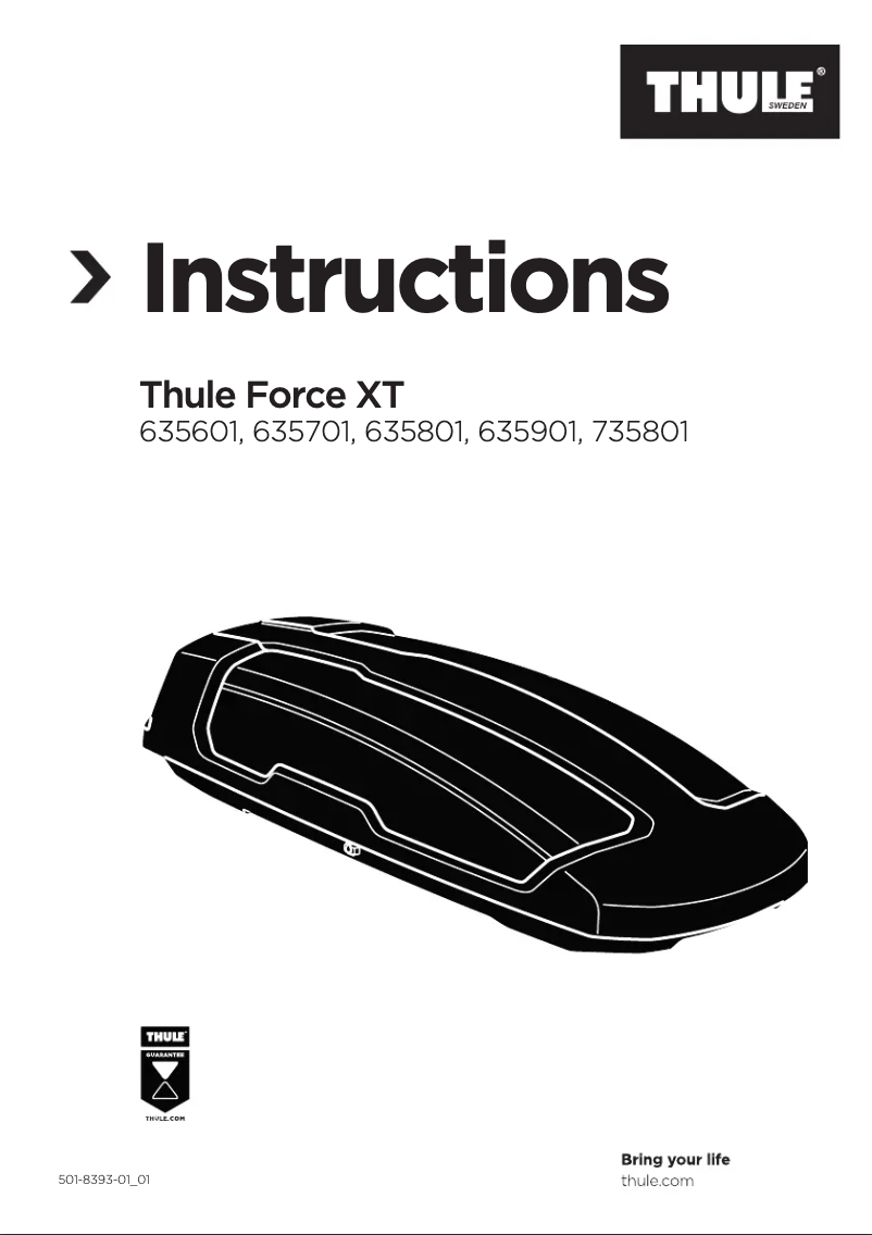 Page 1 of the manual User Manual Thule Force XT Sport