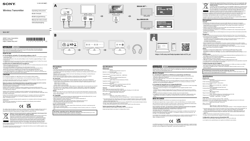 Page 1 of the manual User Manual Sony WLA-NS7