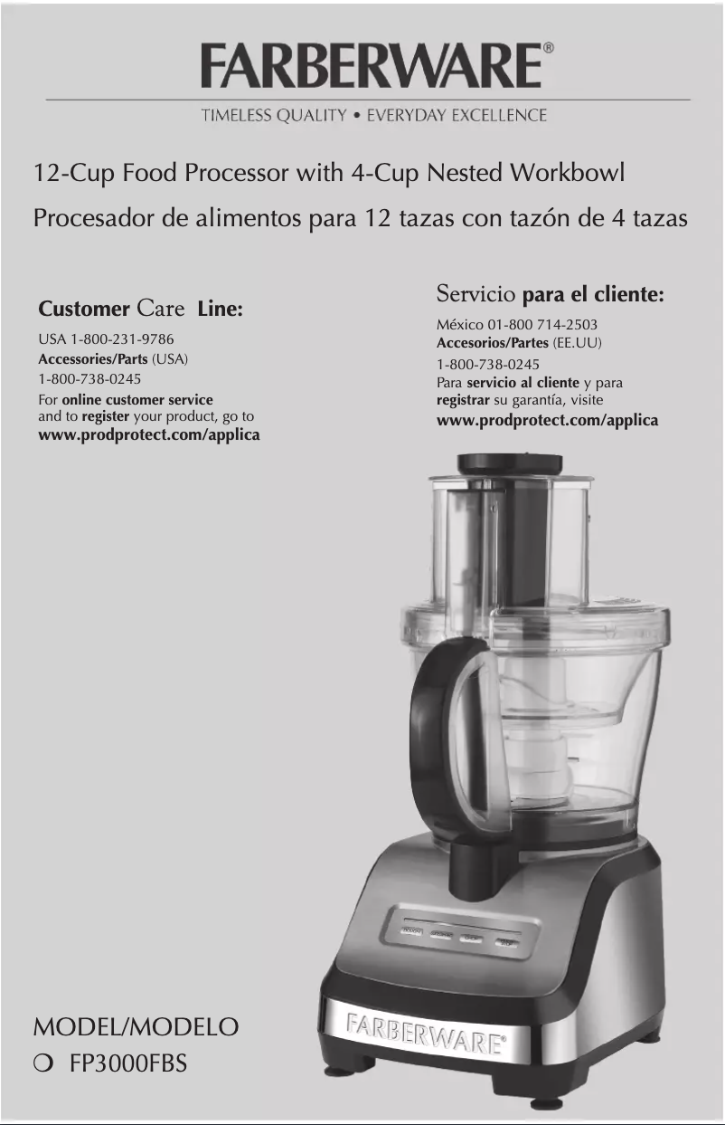 Page 1 of the manual User Manual Farberware FP3000FBSC
