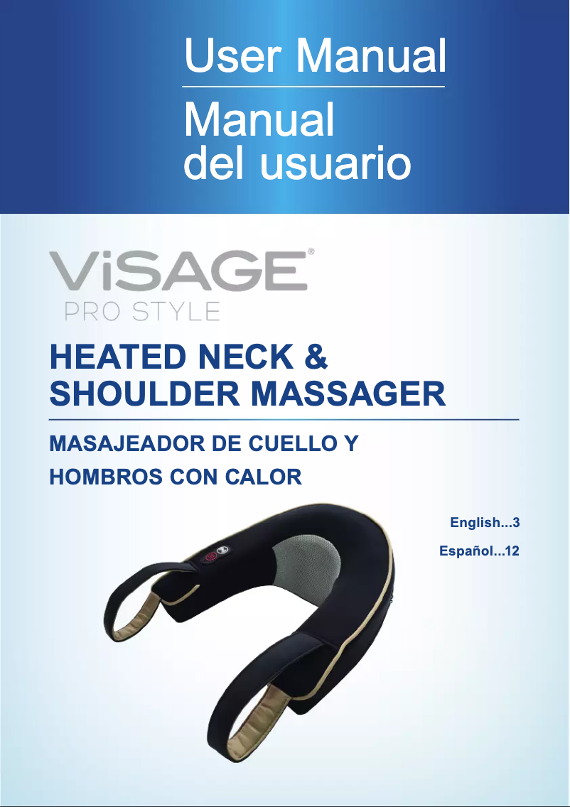 Page 1 of the manual User Manual Visage Heated Neck & Shoulder or Back Massager E7264/E1363