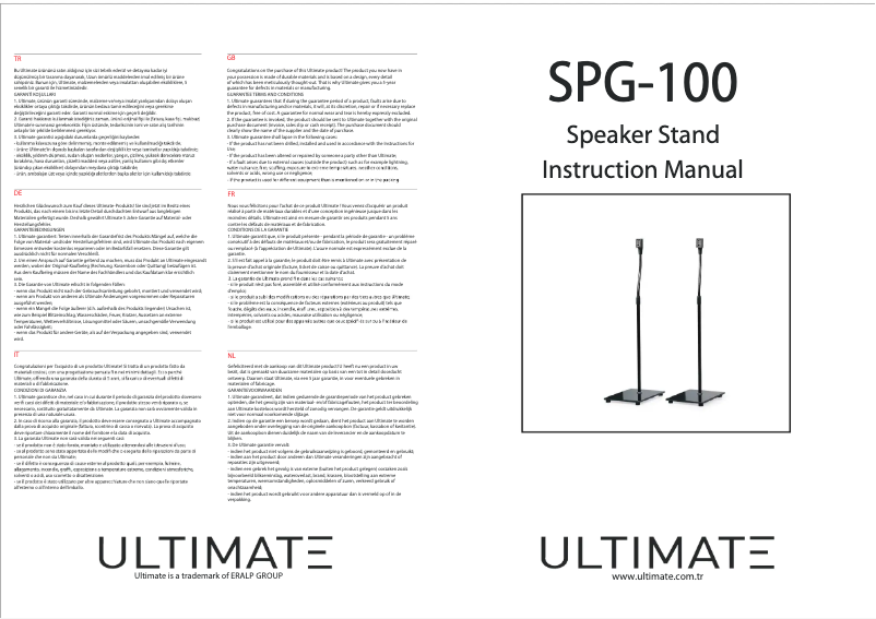 Page 1 of the manual User Manual Ultimate SPG-100