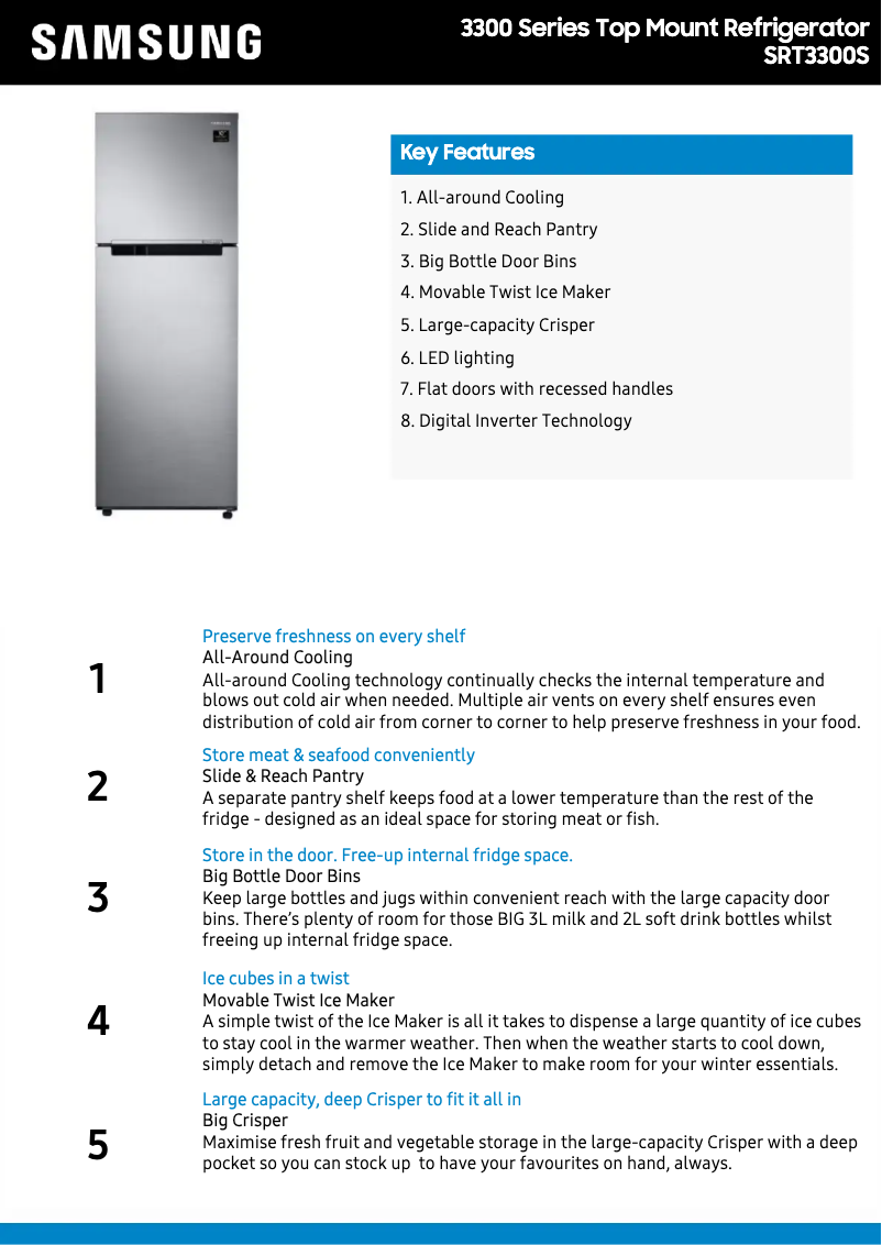 First page image of the manual for SRT3300S