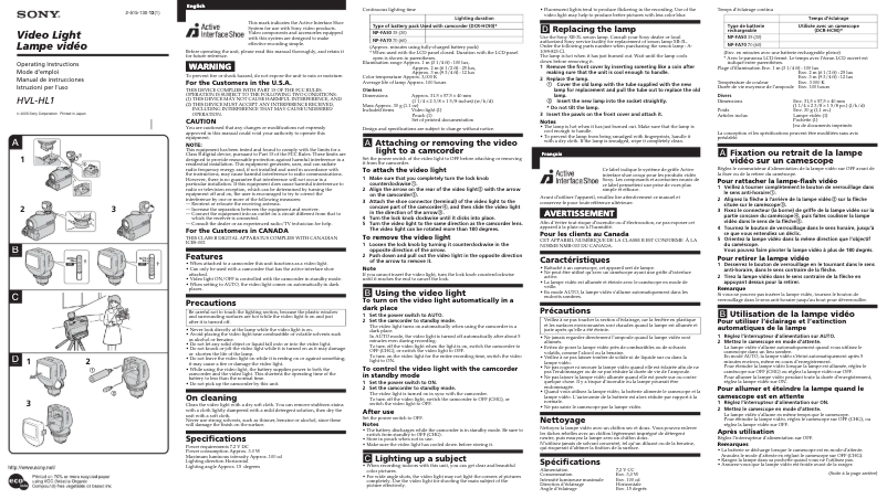 First page image of the manual for HVL-HL1