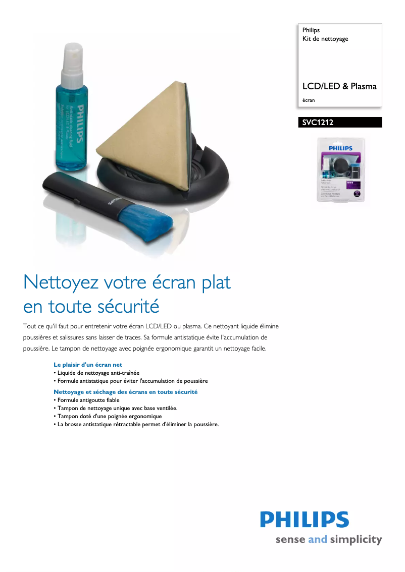 Page 1 of the manual Technical Sheet Philips SVC1212