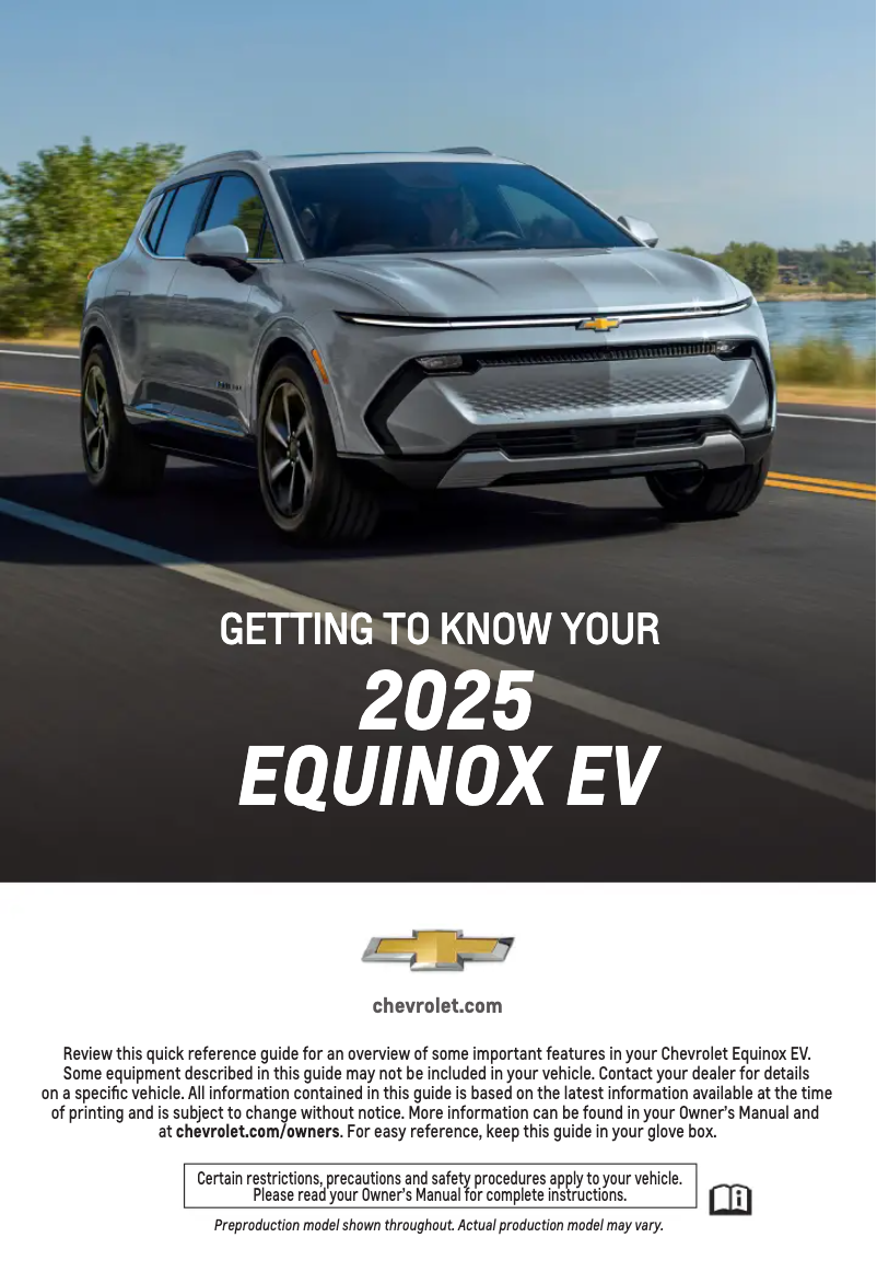 First page image of the manual for Equinox EV (2025)