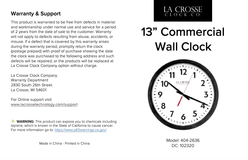 Page 1 of the manual User Manual La Crosse Technology 404-2636V2