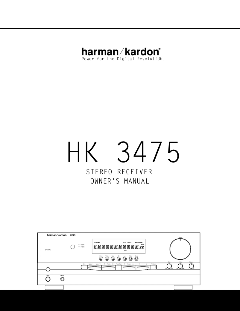 First page image of the manual for HK 3475