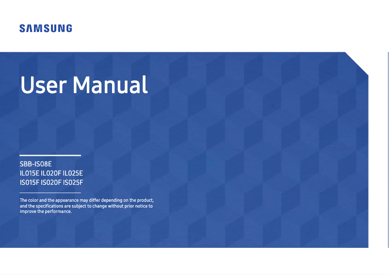 Page 1 of the manual User Manual Samsung IS025F
