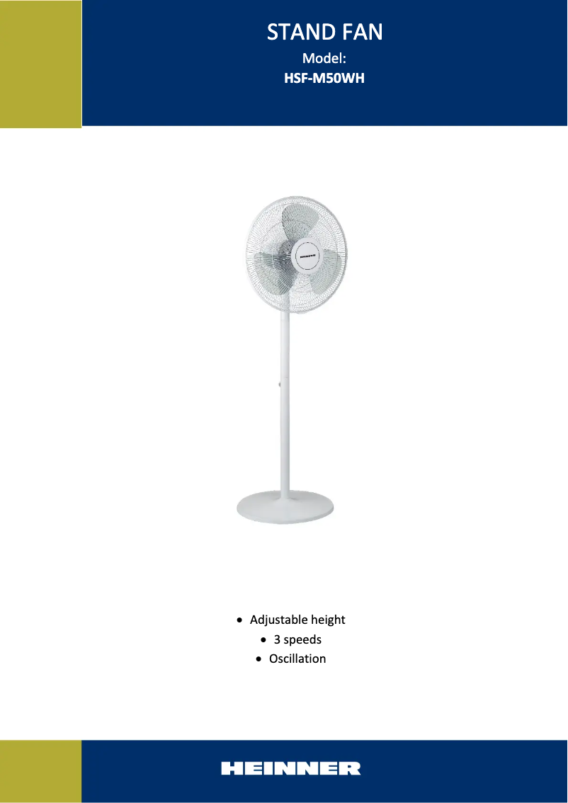 First page image of the manual for HSF-M50WH