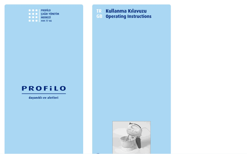 Page 1 of the manual User Manual Profilo MK4625