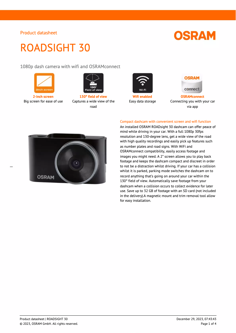 First page image of the manual for ROADsight 30