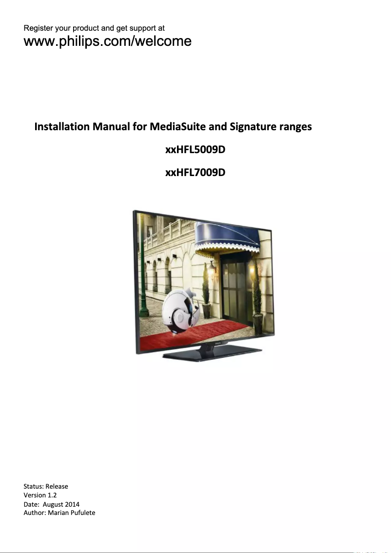 First page image of the manual for 40HFL5010L