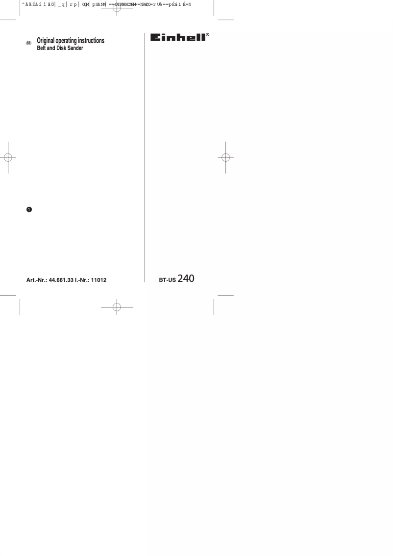 First page image of the manual for BT-US 240