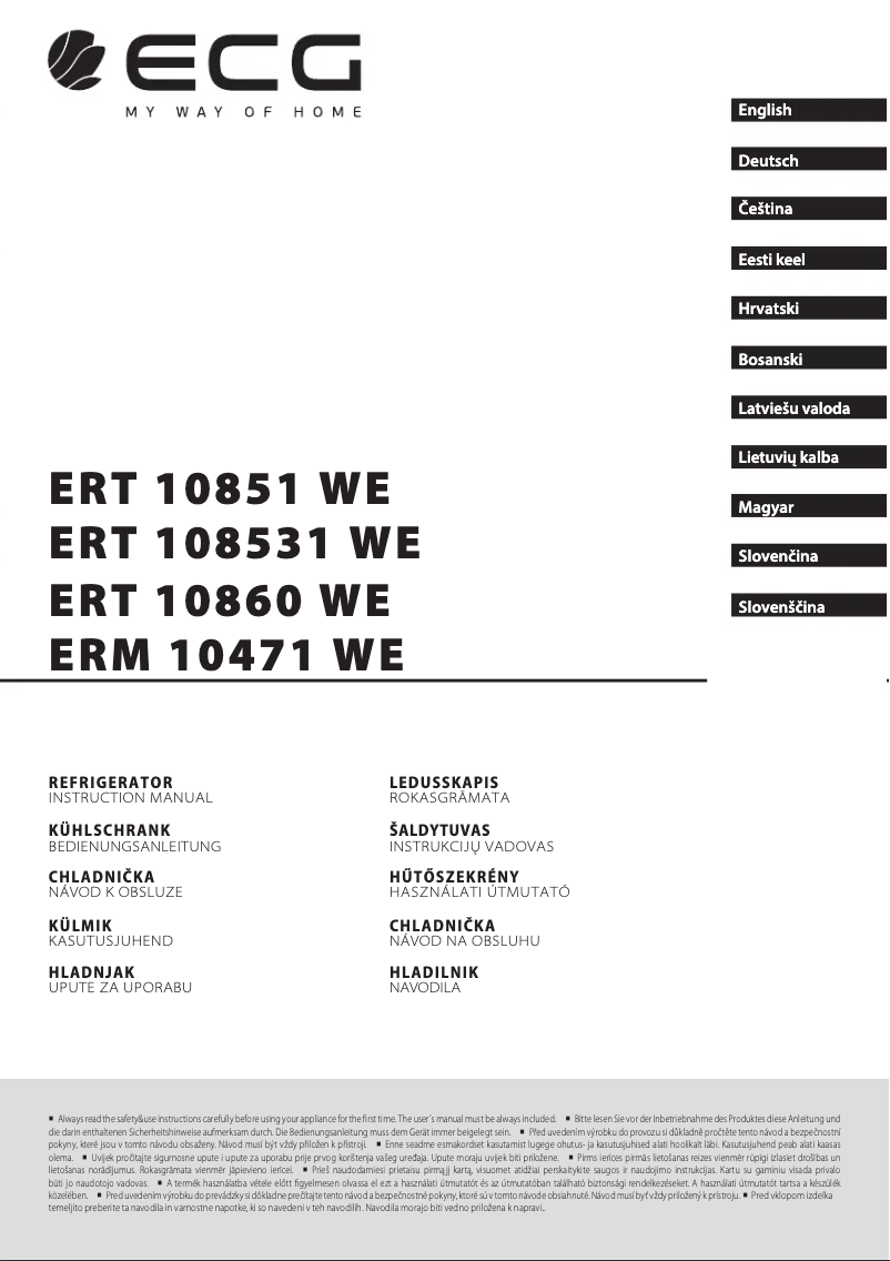 Page 1 de la notice Manuel utilisateur ECG ERT 108531 WE