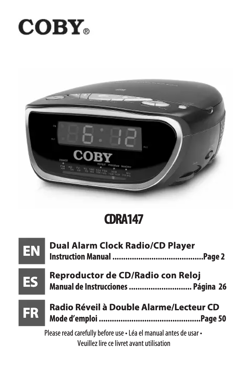 First page image of the manual for CDRA147