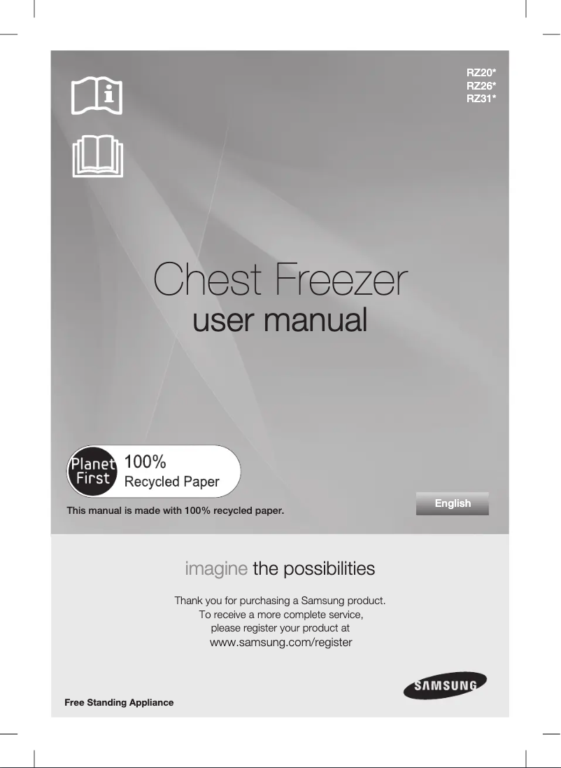 First page image of the manual for RZ31FARAEWW