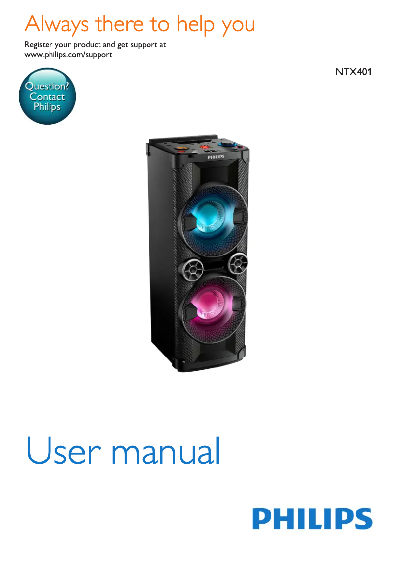 First page image of the manual for NTX401X