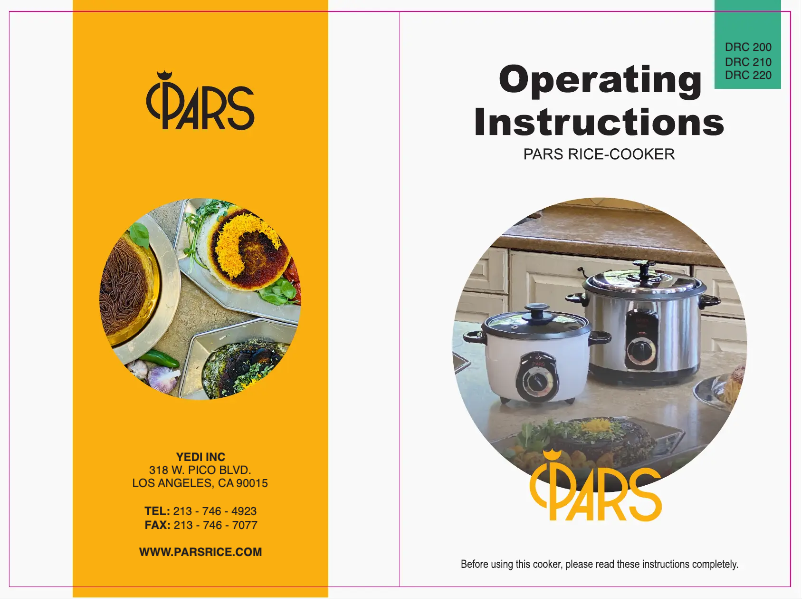 First page image of the manual for DRC 220