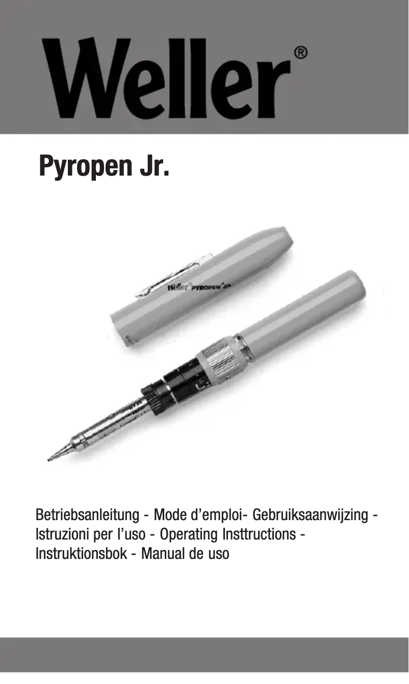 First page image of the manual for Pyropen Jr.
