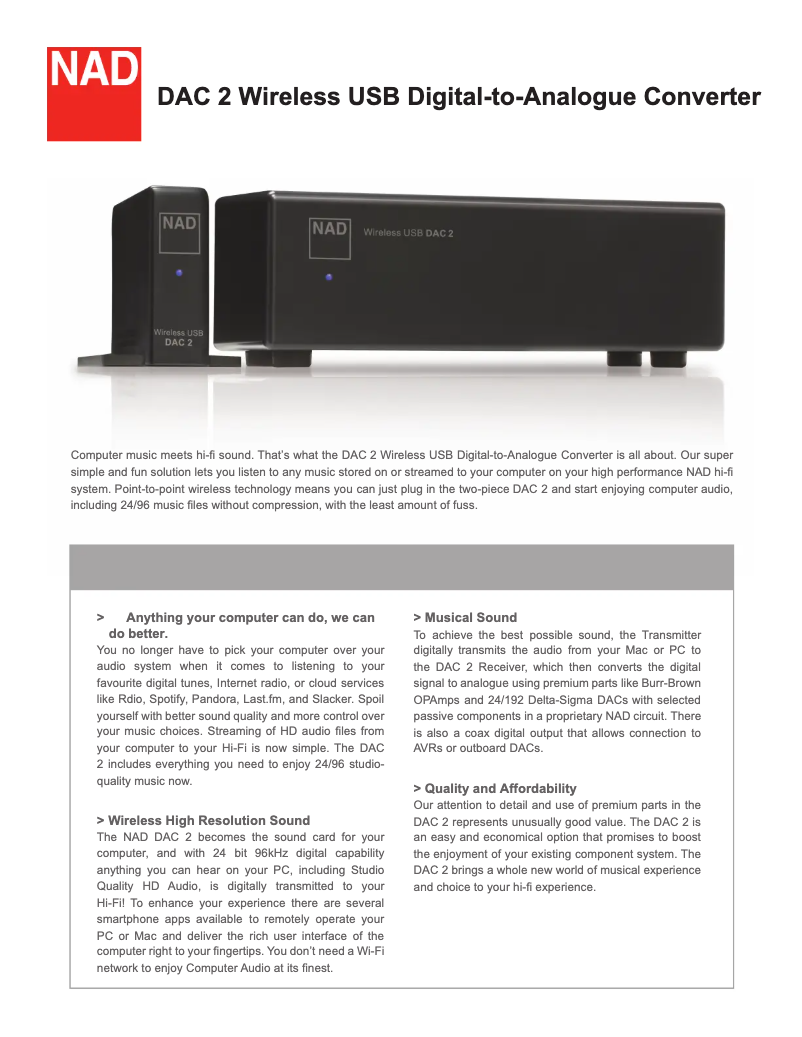 First page image of the manual for DAC 2