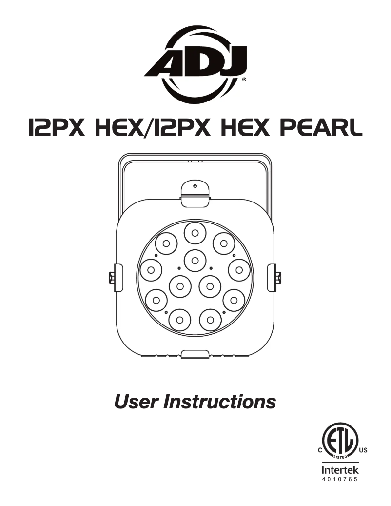 First page image of the manual for 12PX HEX