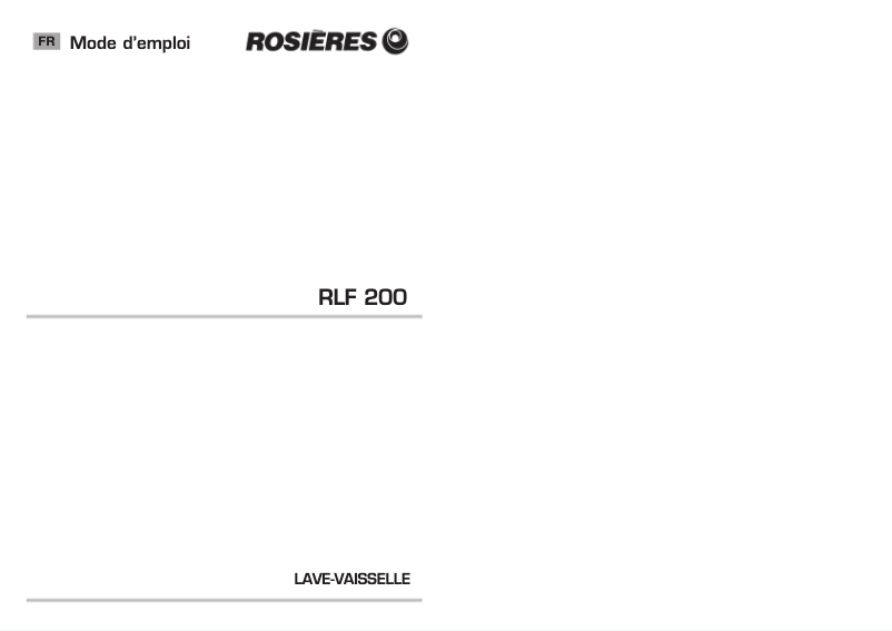 First page image of the manual for RLF 200