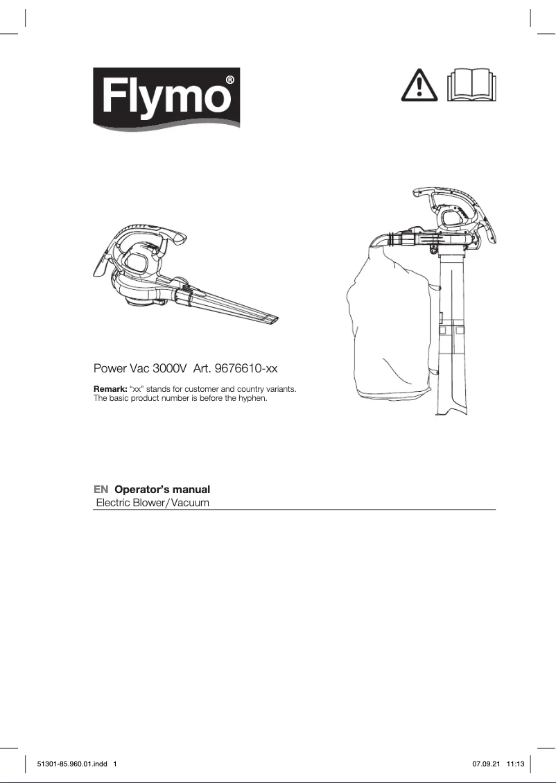 Page 1 of the manual User Manual Flymo Power Vac 3000V