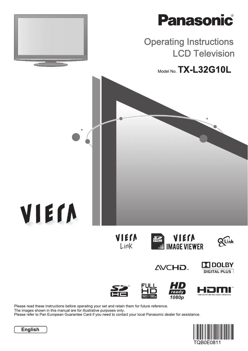 First page image of the manual for Viera TX-L32G10L