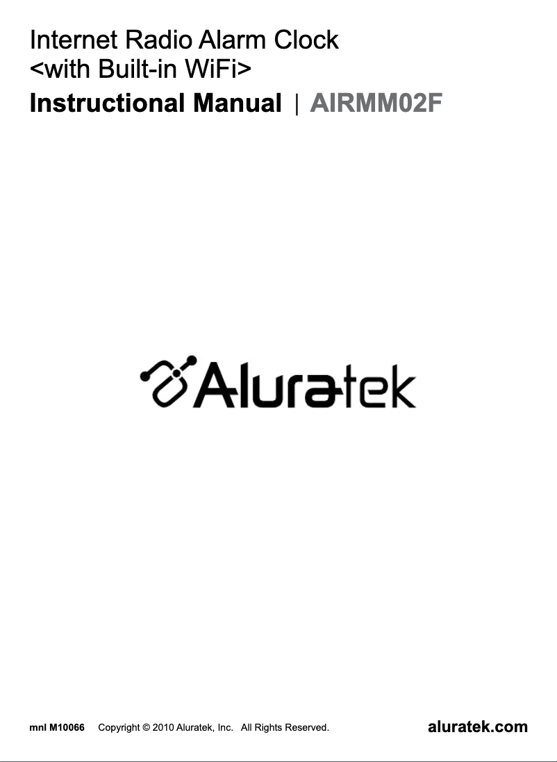 Page 1 of the manual User Manual Aluratek AIRMM02F