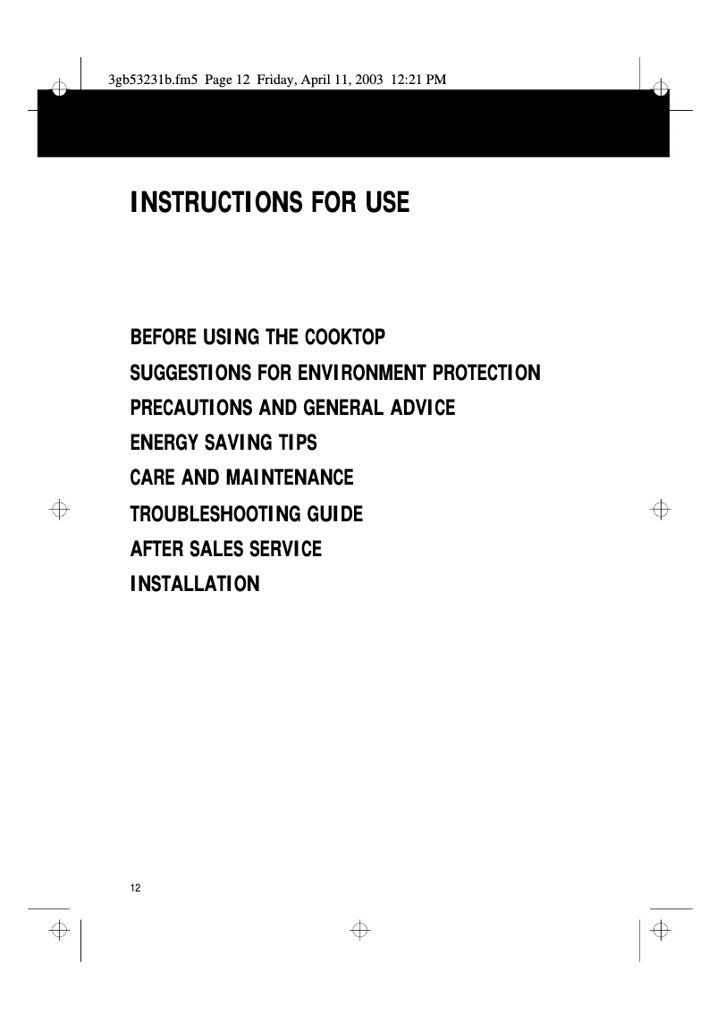 Page 1 of the manual User Manual Whirlpool AKM 525/IX