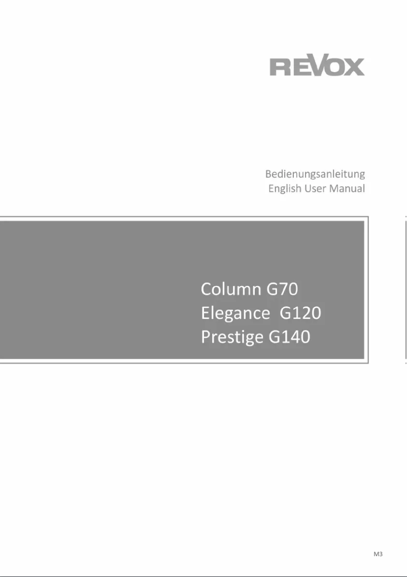 Page 1 of the manual User Manual Revox Elegance G120
