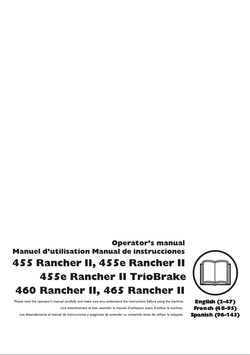 First page image of the manual for 460 Rancher