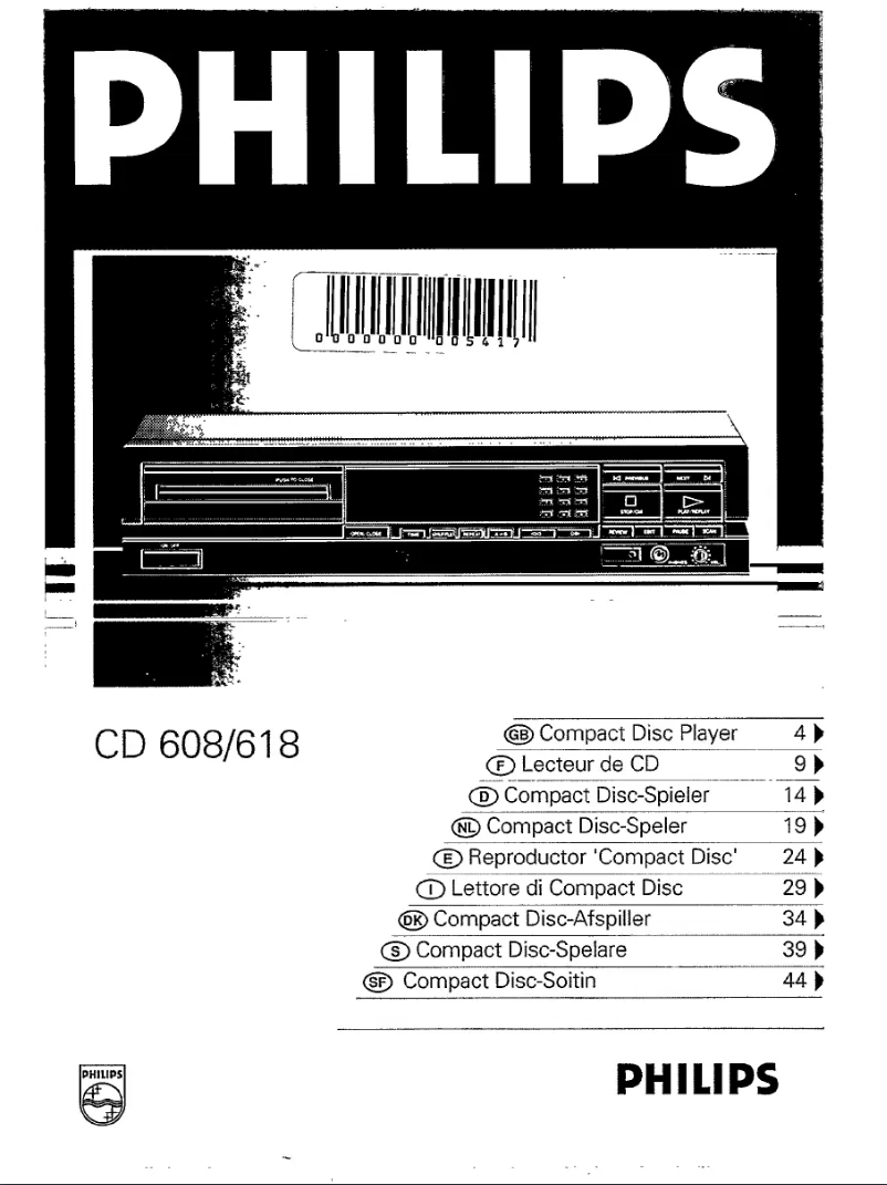 First page image of the manual for CD618