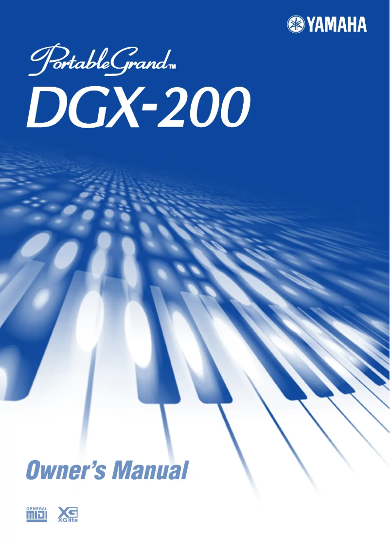 First page image of the manual for PortableGrand DGX-200