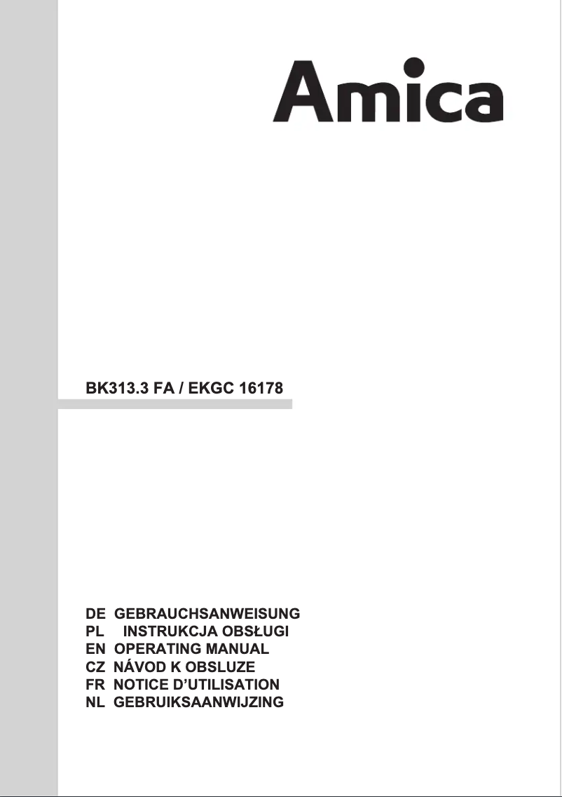 Page 1 of the manual User Manual Amica EKGC 16178