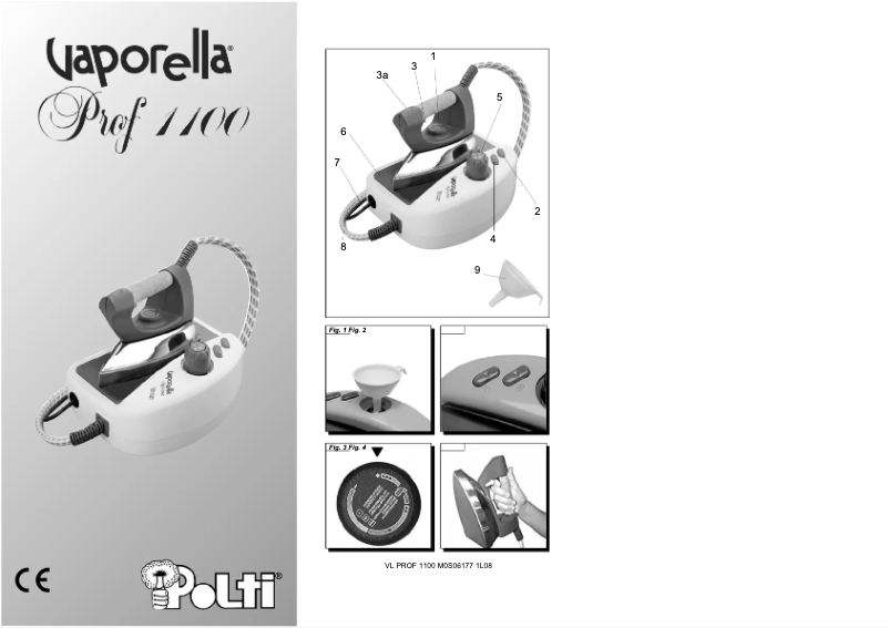 Page 1 of the manual User Manual Polti Vaporella Prof 1100
