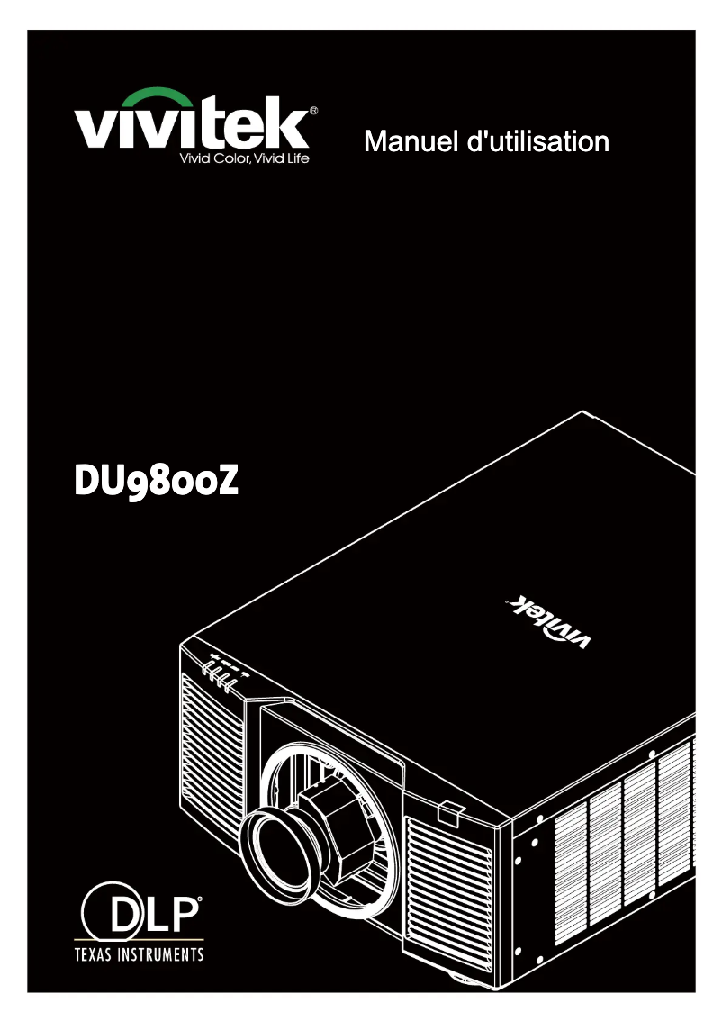 Page 1 de la notice Manuel utilisateur Vivitek DU9800Z