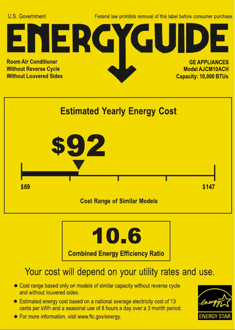 First page image of the manual for AJCQ10ACH