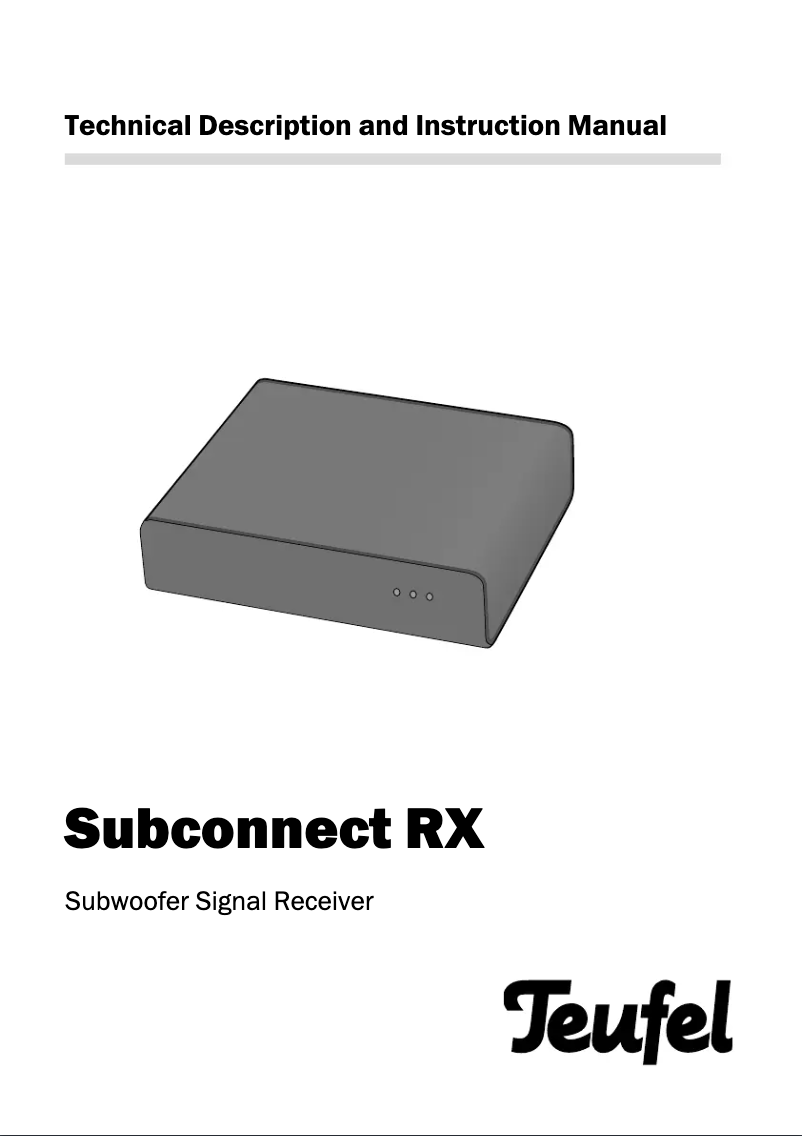 Page 1 of the manual User Manual Teufel Subconnect RX