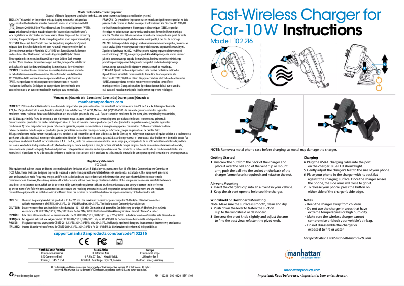 First page image of the manual for 102216