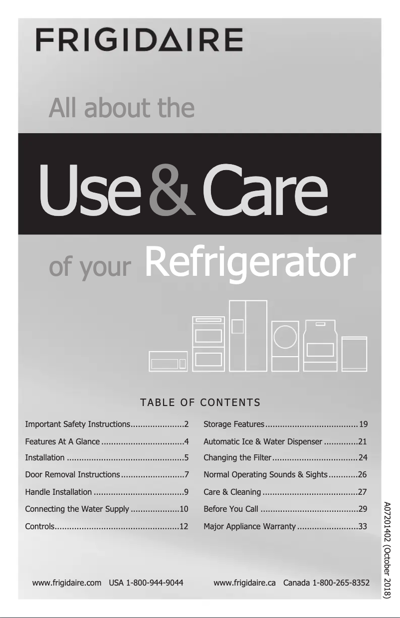 Page 1 of the manual User Manual Frigidaire DGHX2655TF