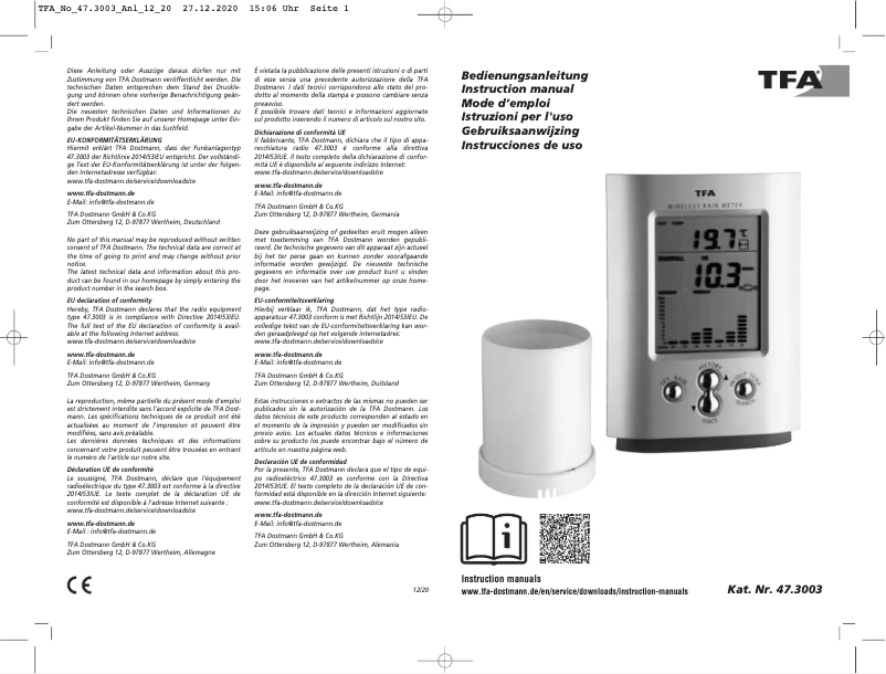Page 1 of the manual User Manual TFA 47.3003